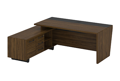 Стол для руководителя с опорной тумбой, левый Corner COR.SRT-20 (L) - фото товара 2 из 5