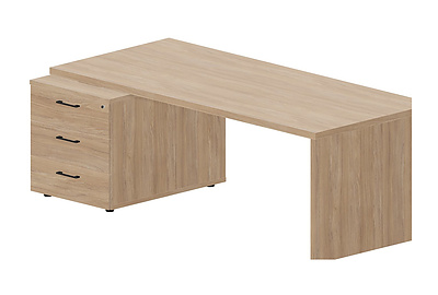 Стол для руководителя на опорной тумбе 3 ящика (левый) Norman NR200T3GOWOW - фото товара 1 из 2