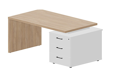 Стол для руководителя на опорной тумбе 3 ящика (правый) Norman NR160T3DOWBL - фото товара 1 из 3