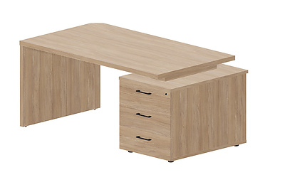 Стол для руководителя на опорной тумбе 3 ящика (правый) Norman NR160T3DOWOW - фото товара 1 из 2