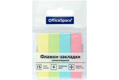 Закладки самоклеящиеся OfficeSpace 50x12 мм, 100 шт, 4 цв (SN25_21801) - фото товара 1 из 1