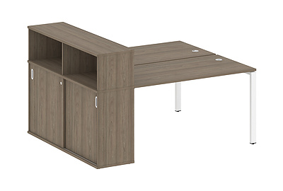 Стол-бенч двойной с опорным шкафом-купе Metal system style БП.РС-СШК-2.3 - фото товара 1 из 3
