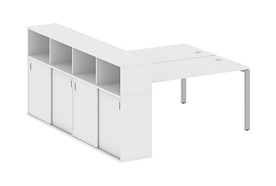 Стол-бенч двойной с опорным шкафом-купе Metal system style БП.РС-СШК-4.4 - фото товара 1 из 3