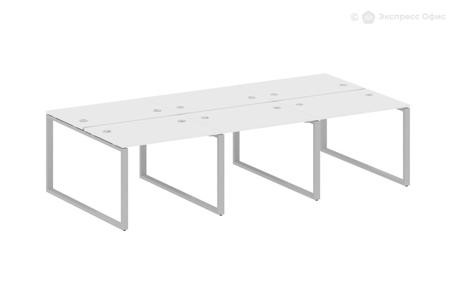  Стол-бенч двойной Metal system style БО.СМ-6.1 Белый/Металл серый - фото товара 1 из 1
