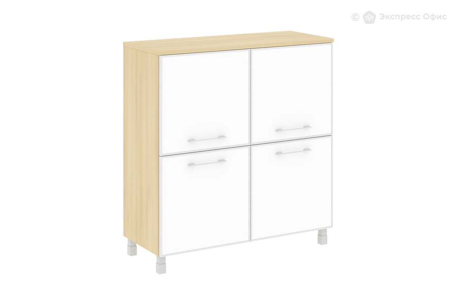  Шкаф для документов квадратный Yalta LT.SD-1.2 R white Акация Лорка/Стекло белое - фото товара 1 из 3