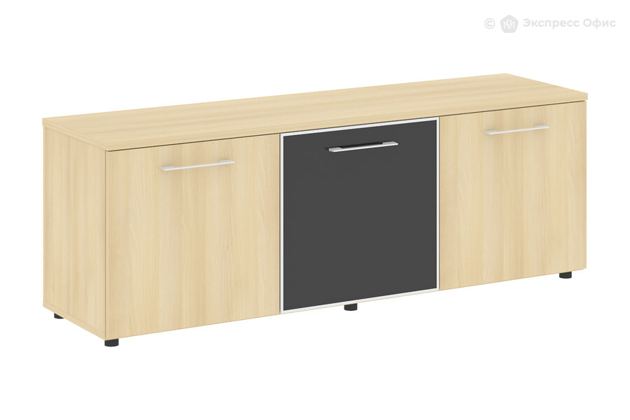  Тумба для документов Yalta LT.TS-3.4 black Акация Лорка/Стекло черное - фото товара 1 из 3
