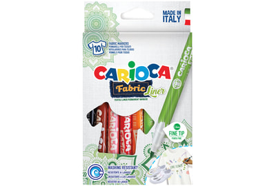 Набор маркеров для декорирования неперманентные по ткани Carioca Fabric Liner 10 штук (42909) - фото товара 1 из 1