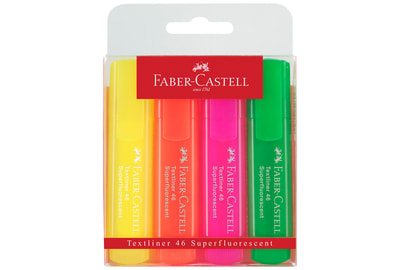 Набор текстовыделителей Faber-Castell 46 Superfluorescent 1-5 мм, 4 штуки (154604/15460400) - фото товара 1 из 2