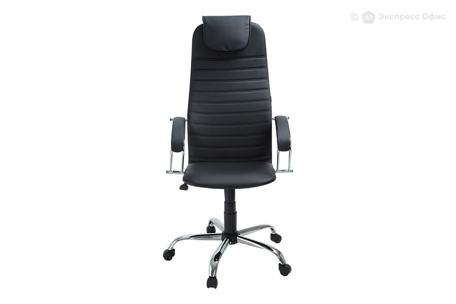  Кресло для руководителя Бун хром Кожзам ECO №16H (черный) - фото товара 2 из 3