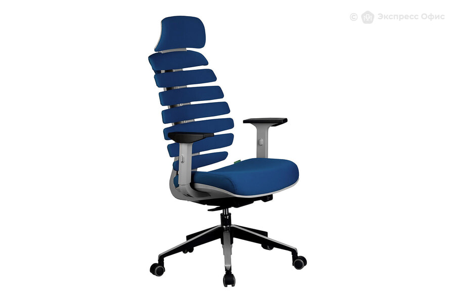  Кресло для руководителя RCH Shark Ткань синяя - фото товара 1 из 3