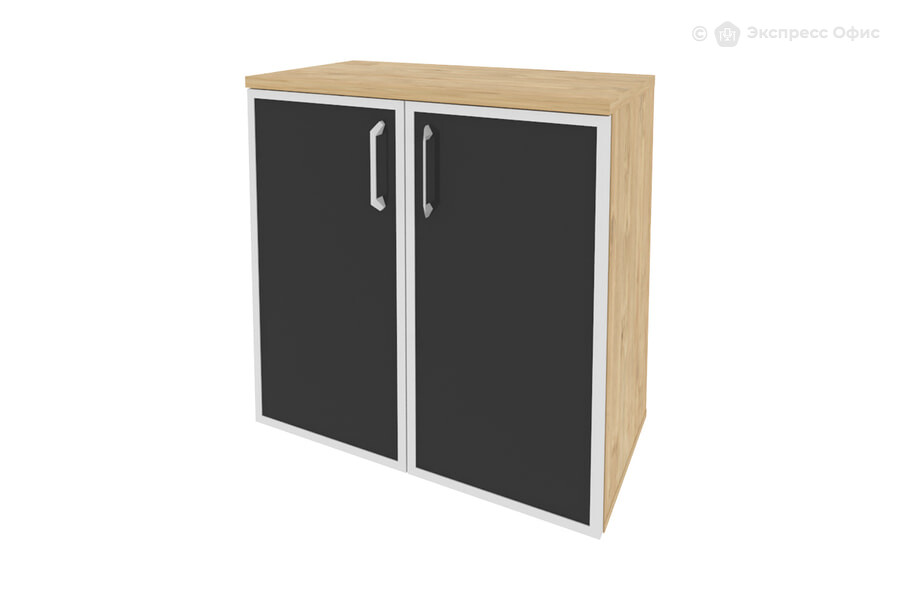  Шкаф для документов низкий широкий Onix O.ST-3.2R black Тиквуд светлый - фото товара 1 из 3