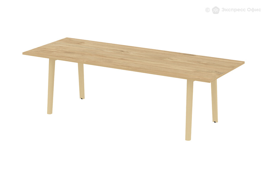  Стол для переговоров на деревянных опорах Onix wood direct OW.PRG-25 Тиквуд светлый/Дуб светлый - фото товара 1 из 1