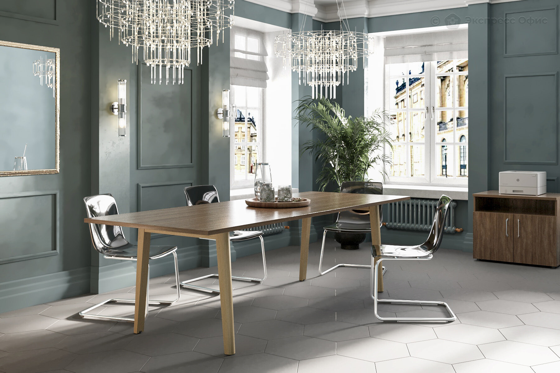 Стол для переговоров на деревянных опорах Onix wood direct OW.PRG-19 - фото товара 2 из 4