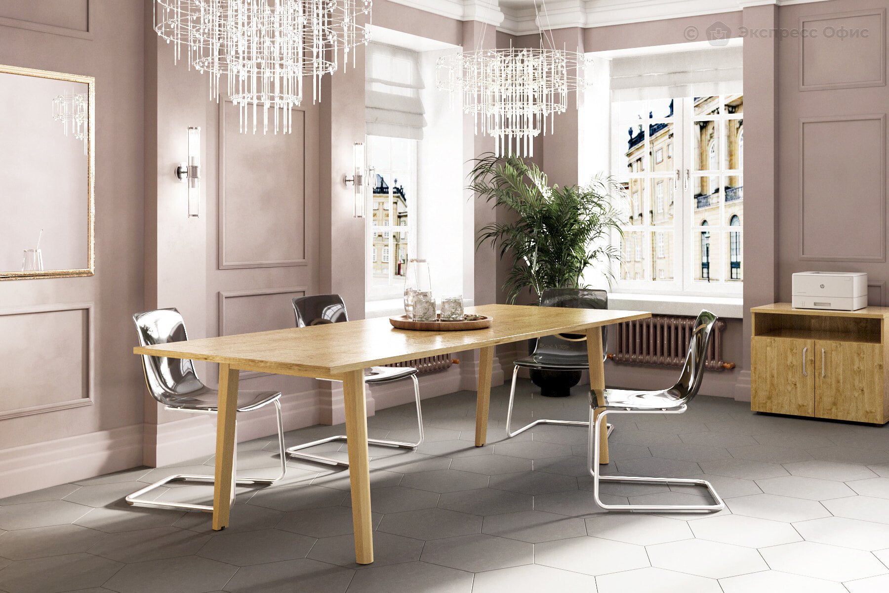 Стол для переговоров на деревянных опорах Onix wood direct OW.PRG-19 - фото товара 2 из 4