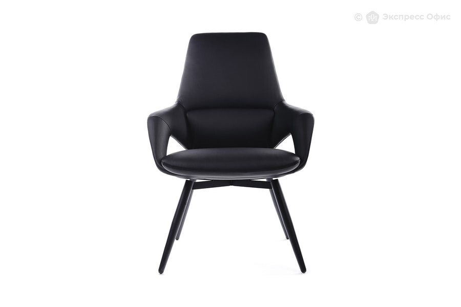  Стул офисный RV Design Aura-ST Кожа черная (А8) - фото товара 2 из 3