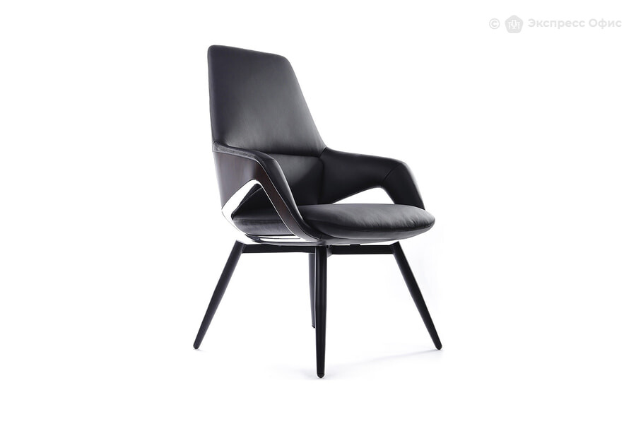  Стул офисный RV Design Aura-ST Кожа черная (А8) - фото товара 1 из 3