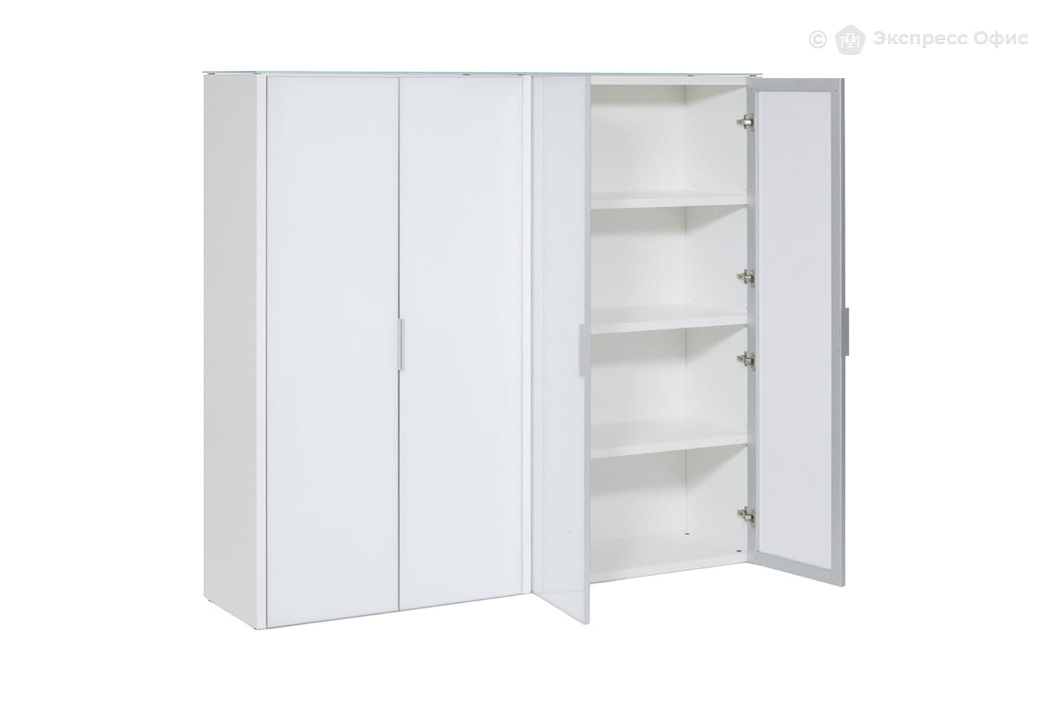 Шкаф для документов (4 двери) Gala LIB4/980 +2*LIBW/980 WHITE crvGLASS - фото товара 1 из 5