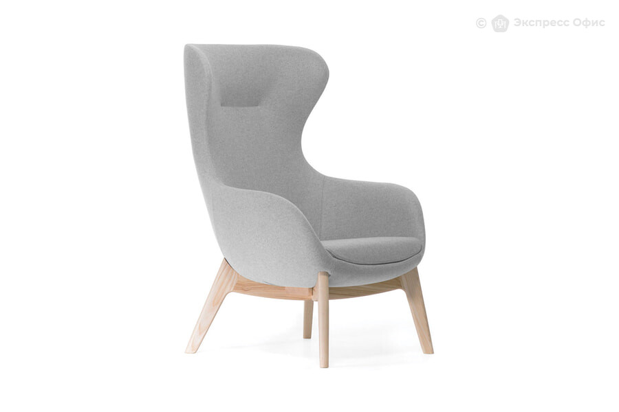  Кресло дизайнерское Elegance Wood Войлок светло-серый/Натуральный ясень - фото товара 1 из 3
