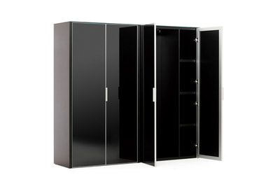 Шкаф для документов + гардероб (4 двери) Gala LIB4/899 + LIBW/899 + LIBSH/899 BLACK GLASS - фото товара 1 из 8