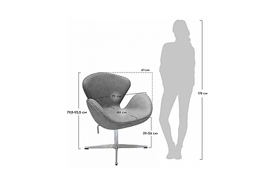 Кресло дизайнерское Swan Chair - фото товара 7 из 8