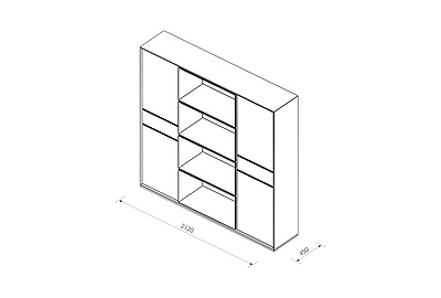 Шкаф для документов Quartz QZ.0303.BW.GF - фото товара 2 из 4