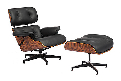 Кресло дизайнерское с оттоманкой Eames Lounge Chair - фото товара 1 из 7