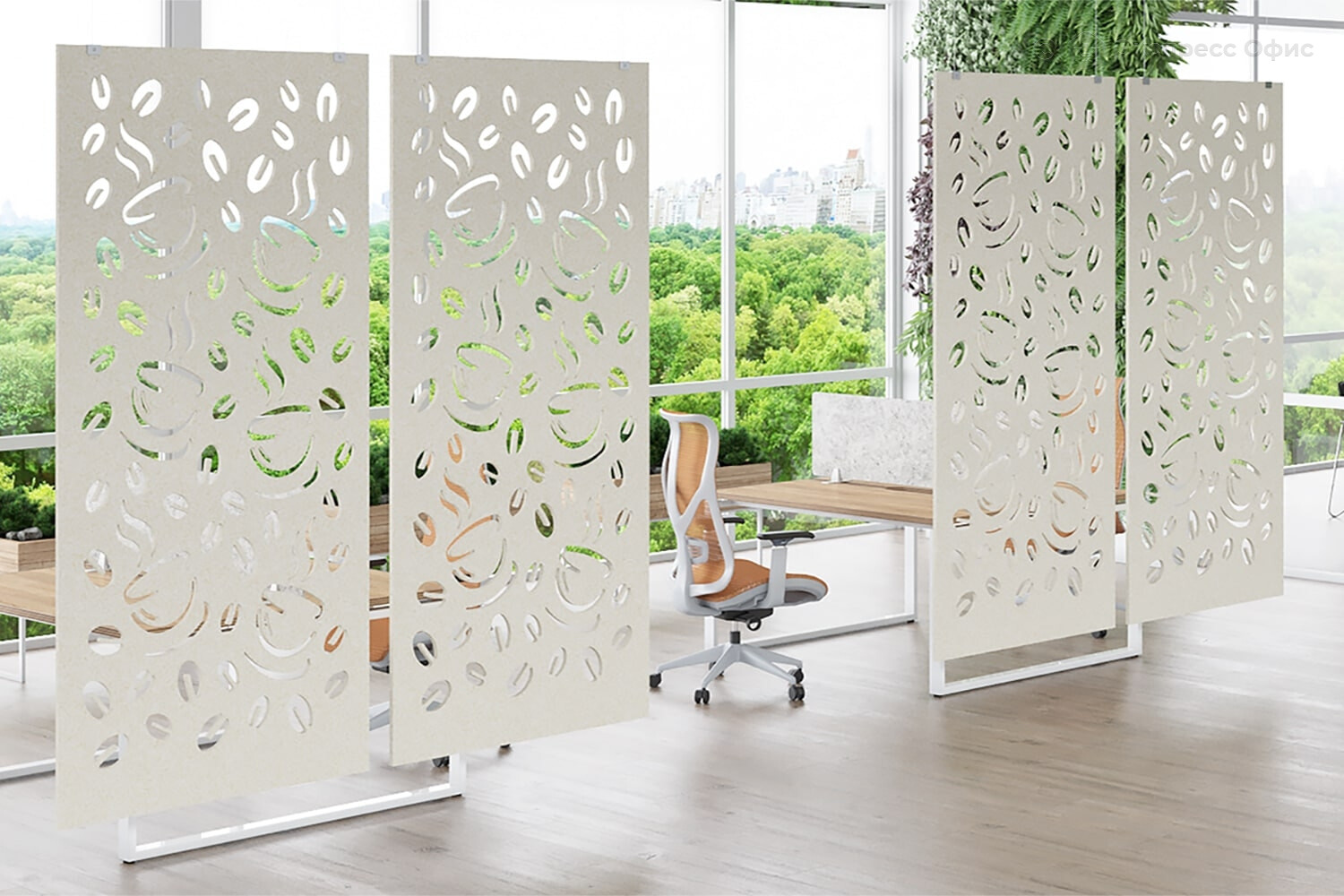  Акустическая перегородка подвесная Forest Office E406.1020.R.01 ECO Felt Лебединый пух - фото товара 2 из 3