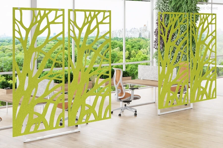 Акустические перегородки Forest Office ЭКО фетр Хвойно-зеленый
