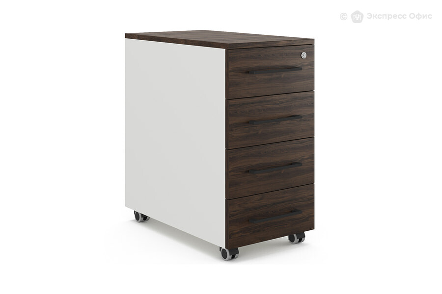  Тумба для документов мобильная Kobor TМ4-40/50 Дуб Чарльстон/RAL 9016 (белый муар) - фото товара 1 из 3
