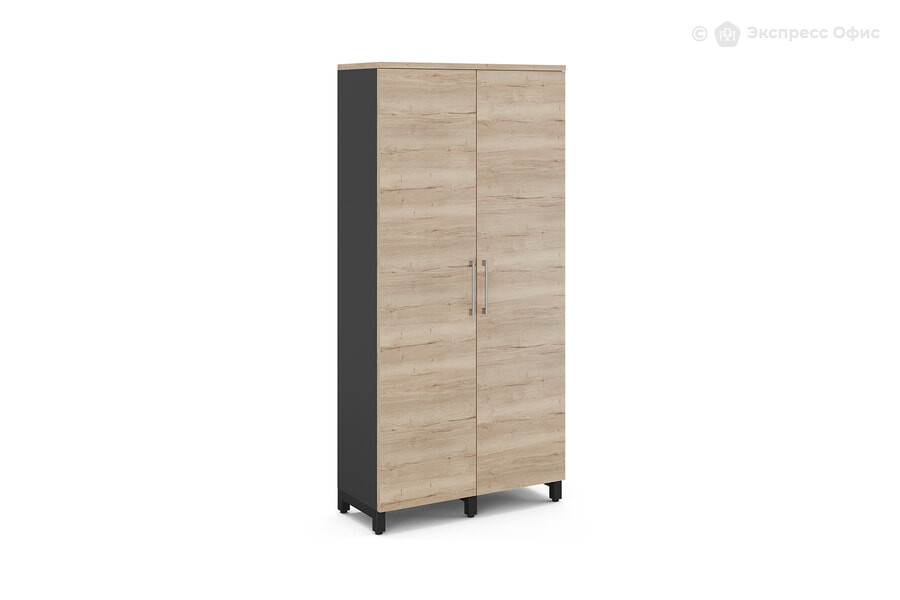  Шкаф для одежды Kobor HRG-90/40/M Дуб натуральный/RAL 9005 (черный муар) - фото товара 1 из 3