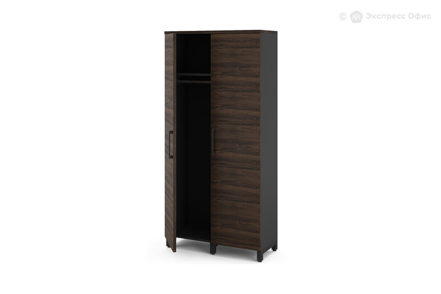  Шкаф для одежды Kobor HRG-90/40/M Дуб Чарльстон/RAL 9005 (черный муар) - фото товара 2 из 3