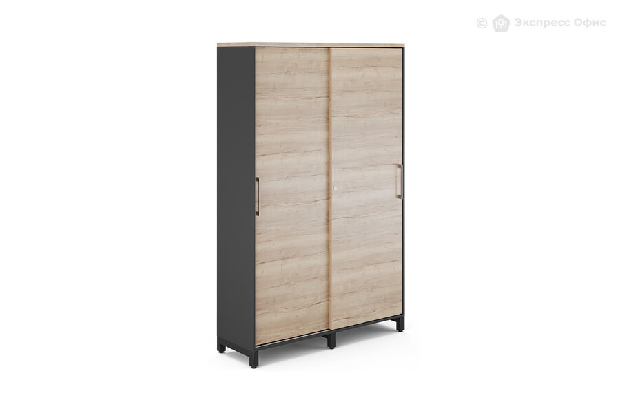 Шкаф-купе для одежды Kobor HG-120/40/M Дуб натуральный/RAL 9005 (черный муар) - фото товара 1 из 3