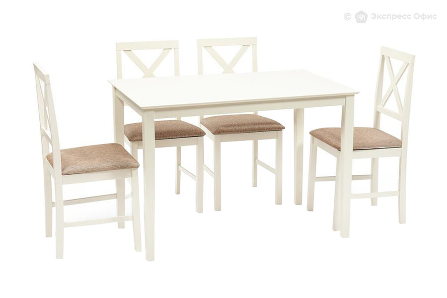  Обеденная группа Хадсон (стол + 4 стула) Hudson Dining Set Слоновая кость - фото товара 1 из 3