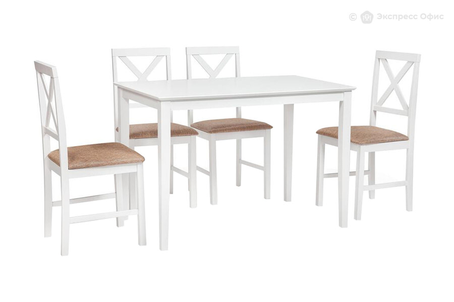  Обеденная группа Хадсон (стол + 4 стула) Hudson Dining Set Белый - фото товара 1 из 3