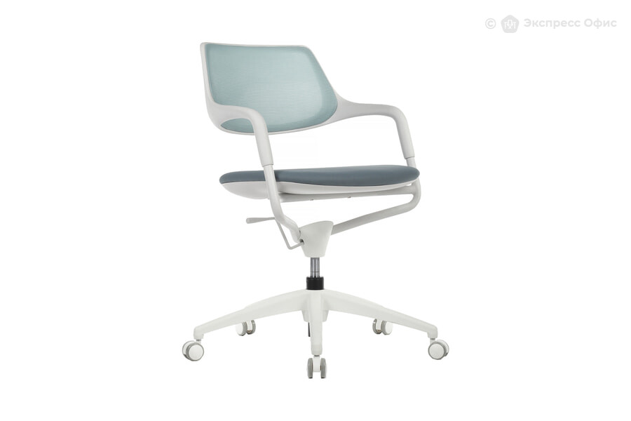  Кресло офисное RV Design Scroll HY-813D Сетка голубая/Ткань серая - фото товара 1 из 3