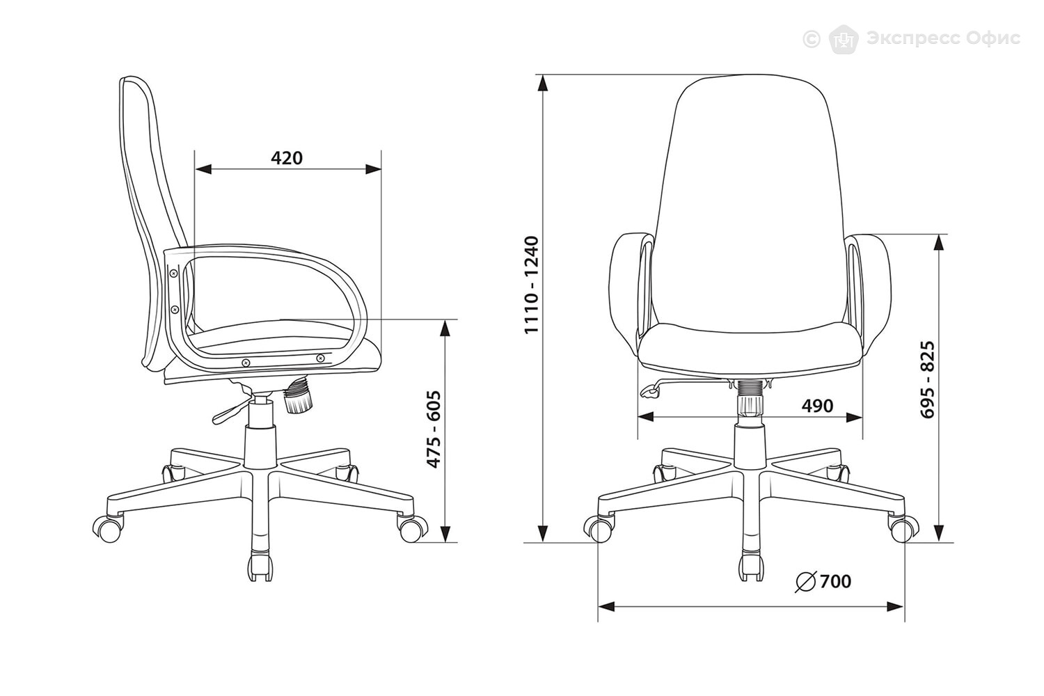 Кресло для руководителя Бюрократ CH-808AXSN/TW-10 - фото товара 7 из 10