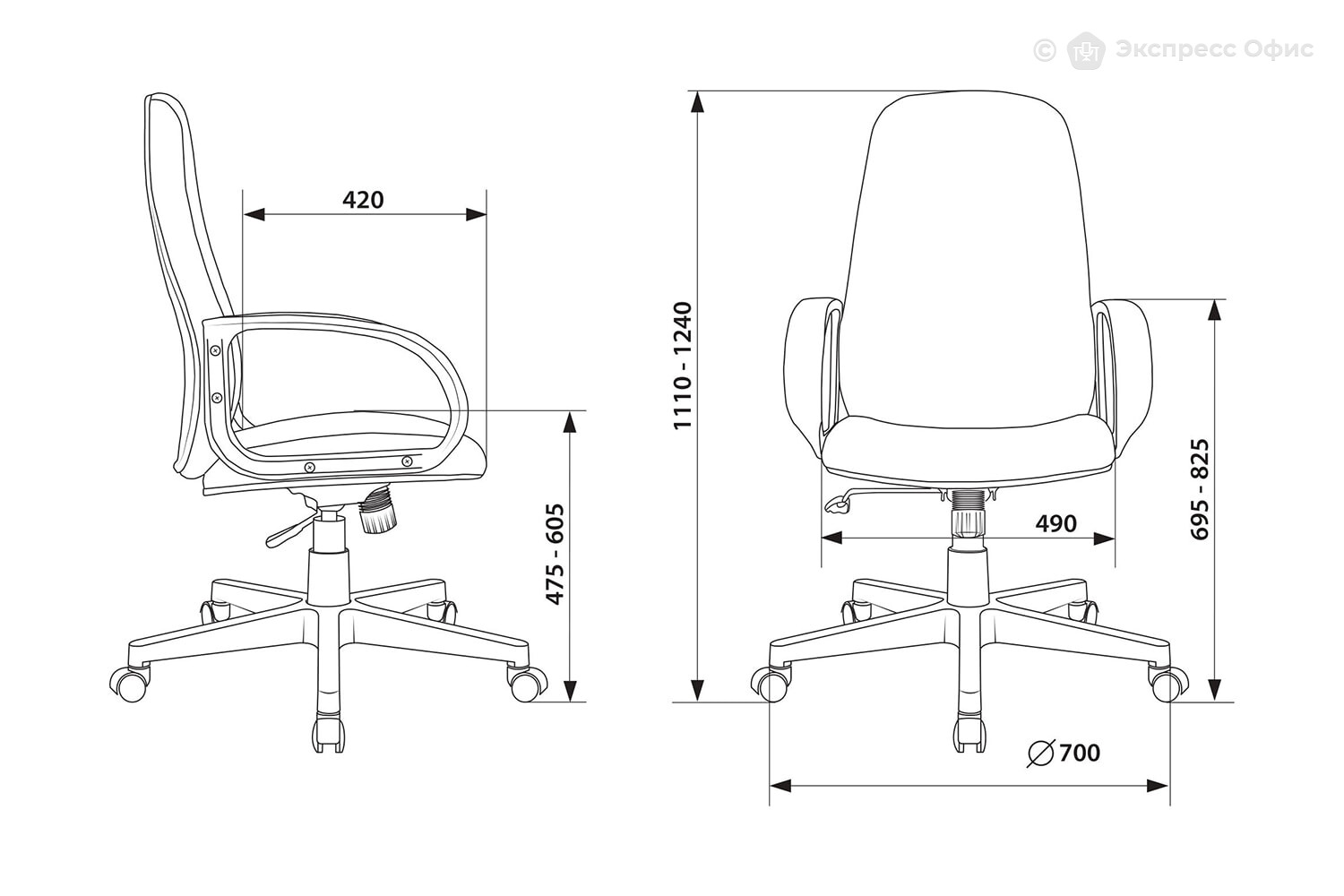 Кресло для руководителя Бюрократ CH-808AXSN/G - фото товара 7 из 10