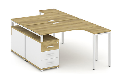 Стол-бенч с двумя опорными тумбами Concept CN.DSA-301 W - фото товара 1 из 5