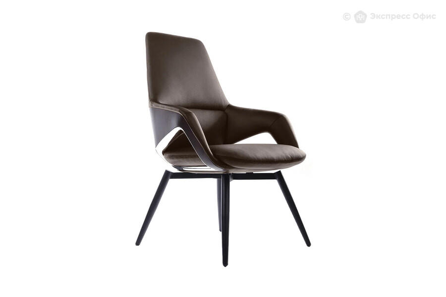  Стул офисный RV Design Aura-ST FK005-С Кожа темно-коричневая (3072) - фото товара 1 из 3