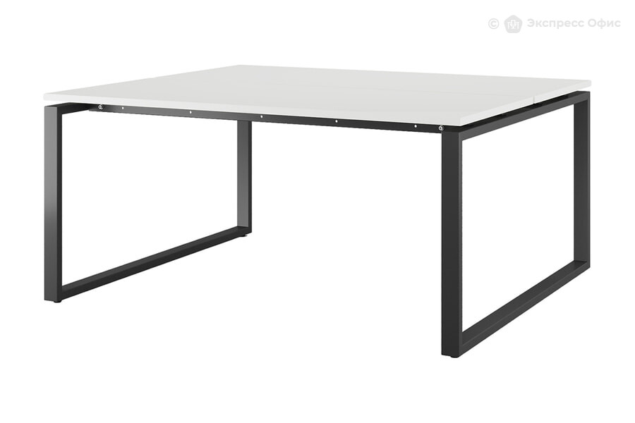  Стол-бенч Kobor O1/2-120/140 Белый премиум W1000 ST9/Черный муар RAL9005 - фото товара 1 из 3