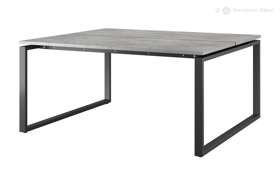  Стол-бенч Kobor O1/2-140/160 Бетон чикаго F186 ST9/Черный муар RAL9005 - фото товара 1 из 3