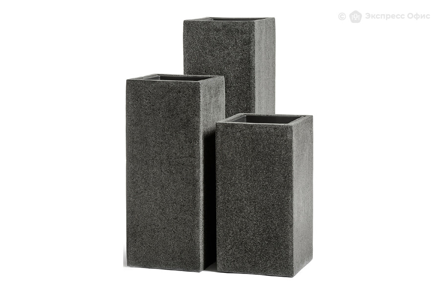  Кашпо высокий куб 75 см Treez Effectory Stone Тёмно-серый камень - фото товара 1 из 1