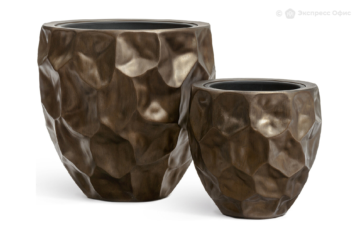Кашпо округлая чаша 39 см Design Crumple Treez Effectory Metal - фото товара 3 из 4