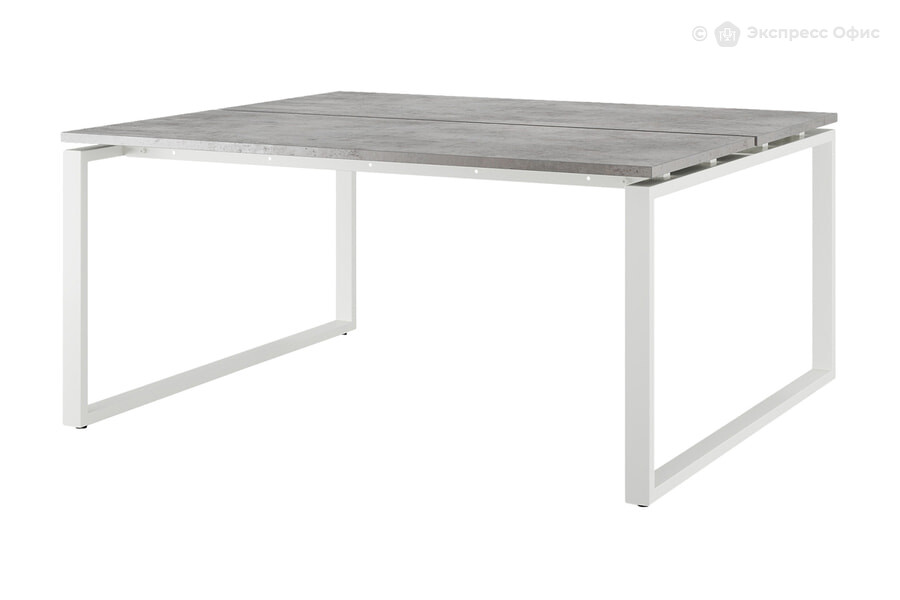  Стол-бенч Kobor O1/2-80/120 Бетон чикаго F186 ST9/Белый муар RAL9016 - фото товара 1 из 3