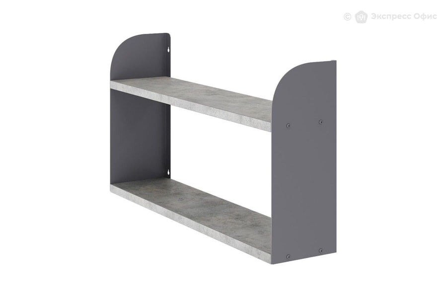  Полка подвесная Kobor S1-100/20 Бетон чикаго F186 ST9/Графит муар RAL7024 - фото товара 2 из 3