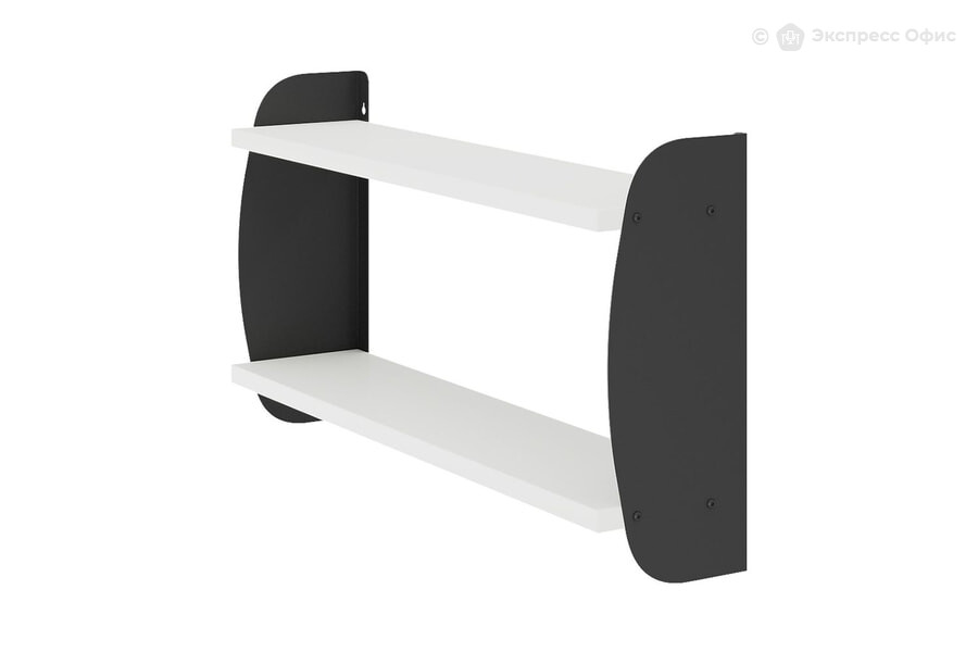  Полка подвесная Kobor S2-80/20 Белый премиум W1000 ST9/Черный муар RAL9005 - фото товара 2 из 3