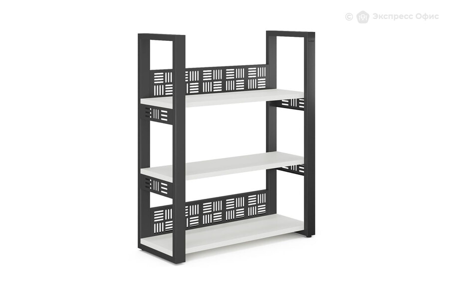  Стеллаж открытый Kobor SО3-80/36 Белый премиум W1000 ST9/Черный муар RAL9005 - фото товара 1 из 3