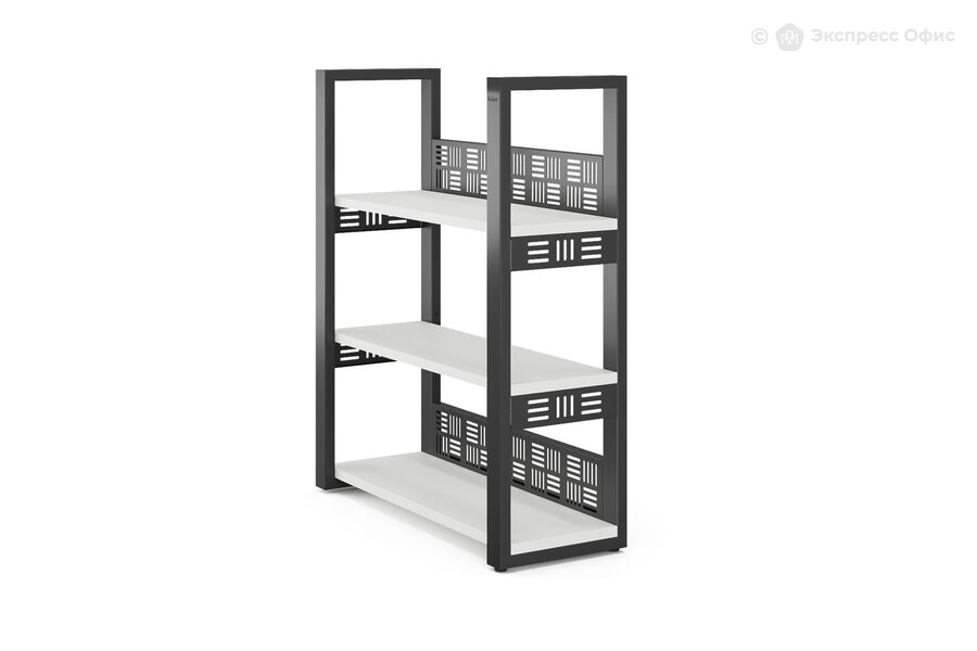  Стеллаж открытый Kobor SО3-80/36 Белый премиум W1000 ST9/Черный муар RAL9005 - фото товара 2 из 3