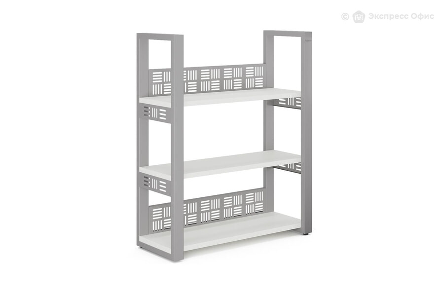  Стеллаж открытый Kobor SО3-80/36 Белый премиум W1000 ST9/Алюминиевый металлик RAL9006 - фото товара 1 из 3