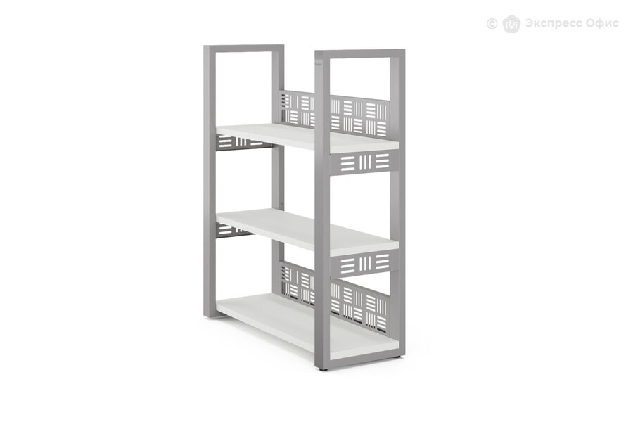  Стеллаж открытый Kobor SО3-80/36 Белый премиум W1000 ST9/Алюминиевый металлик RAL9006 - фото товара 2 из 3